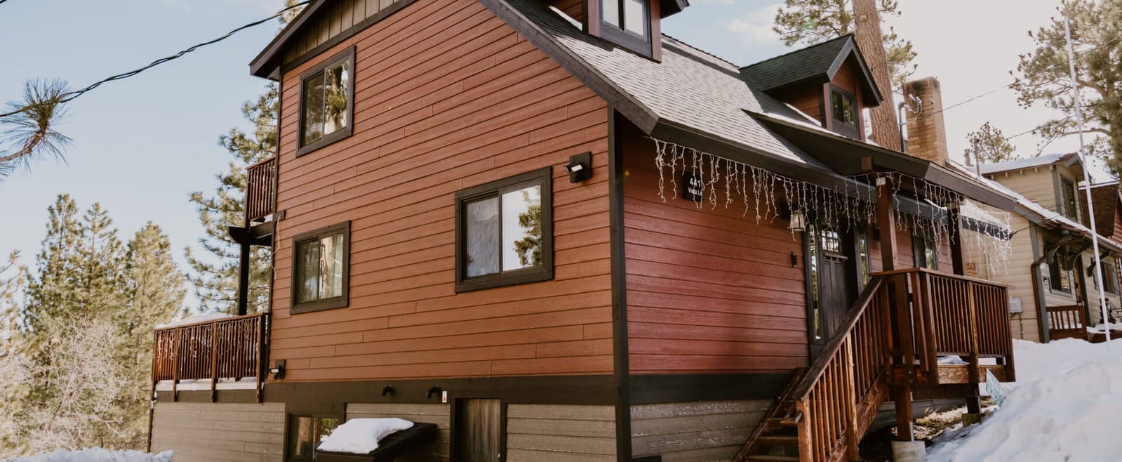 Property exterior with mountain views